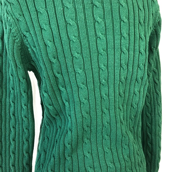 Chaps Classics Dark Green Cotton V Neck Sweater - Picture 7 of 8
